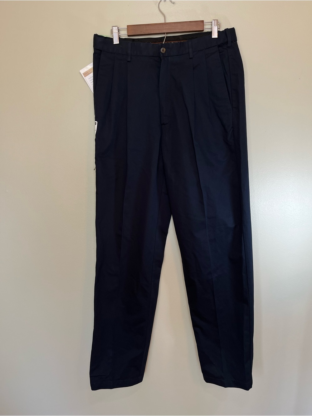 NWT Haggar Men's Work to Weekend Navy Blue Pants 100%Cotton 34W 34L